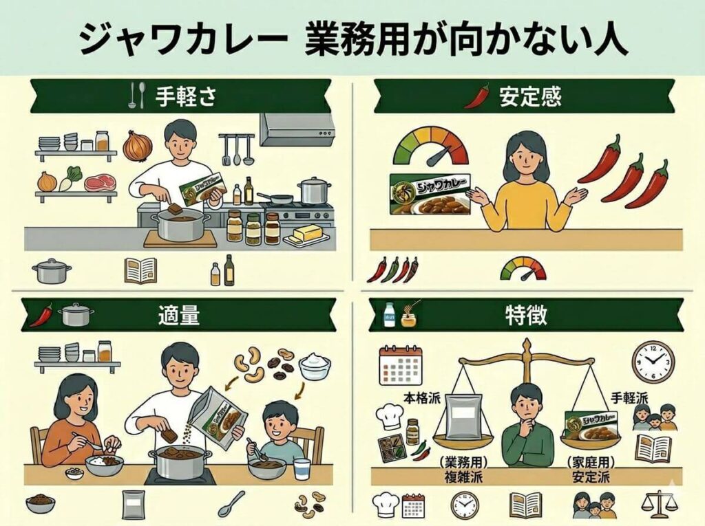 ジャワカレー 業務用が向かない人は？家庭用が合う人の特徴
