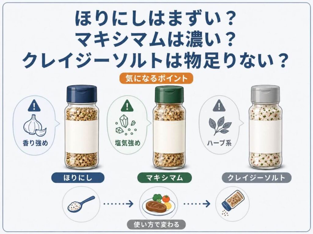 ほりにしはまずい？マキシマムは濃い？クレイジーソルトは物足りない？