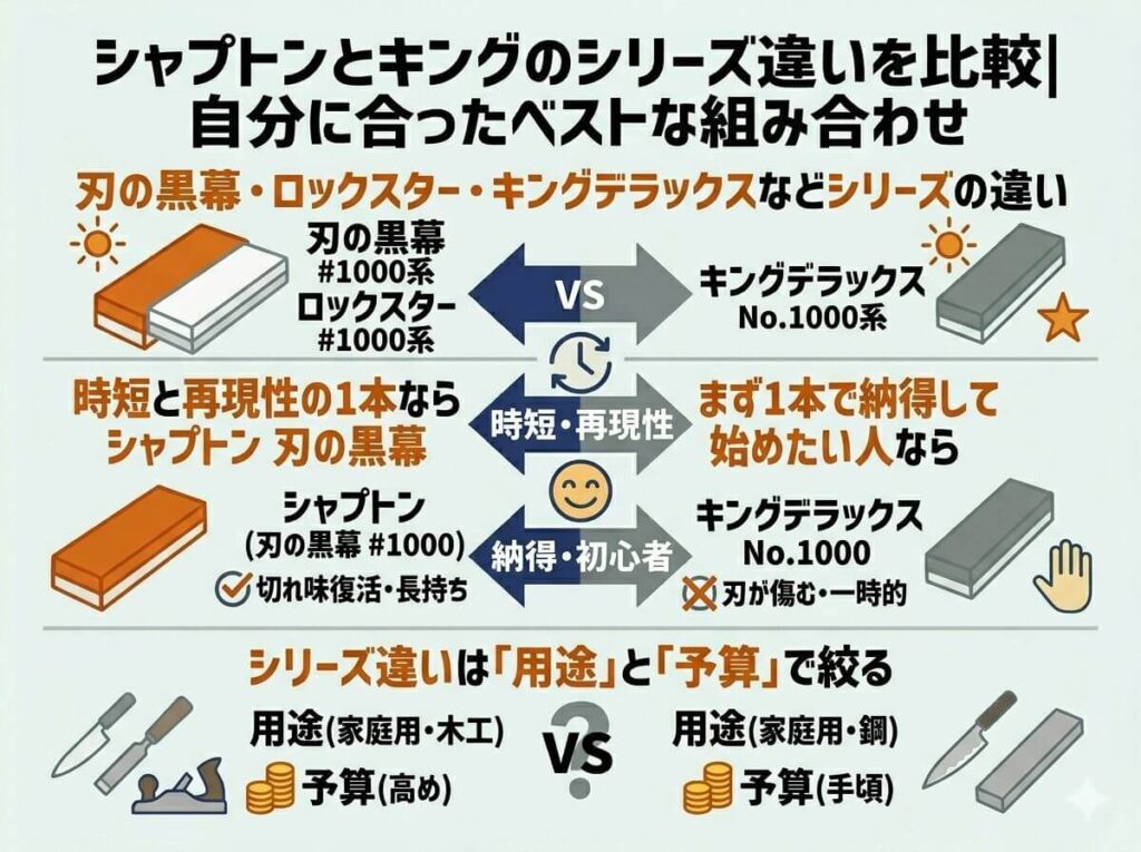 シャプトンとキングのシリーズ違いを比較|自分に合ったベストな組み合わせ