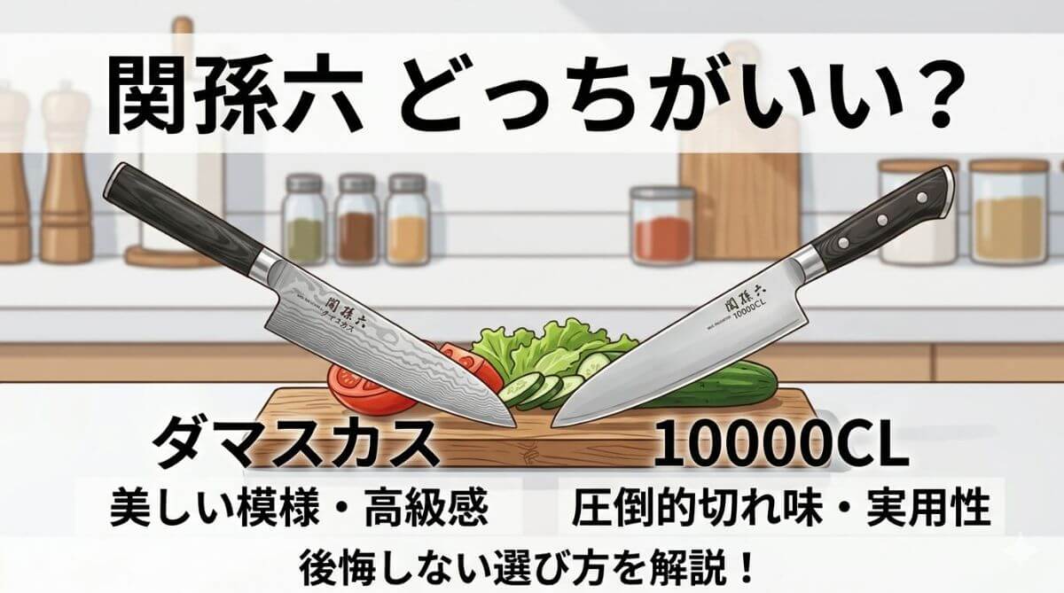 関孫六 ダマスカスと10000CLはどっちがいい？違いを比較して後悔しない選び方を解説