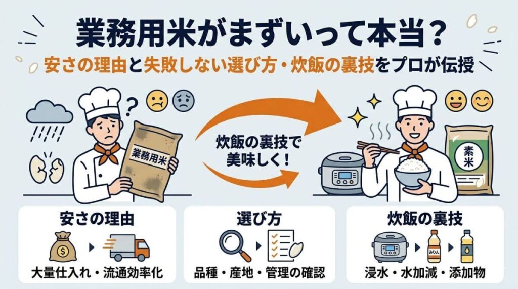 業務用米がまずいって本当？安さの理由と失敗しない選び方・炊飯の裏技をプロが伝授