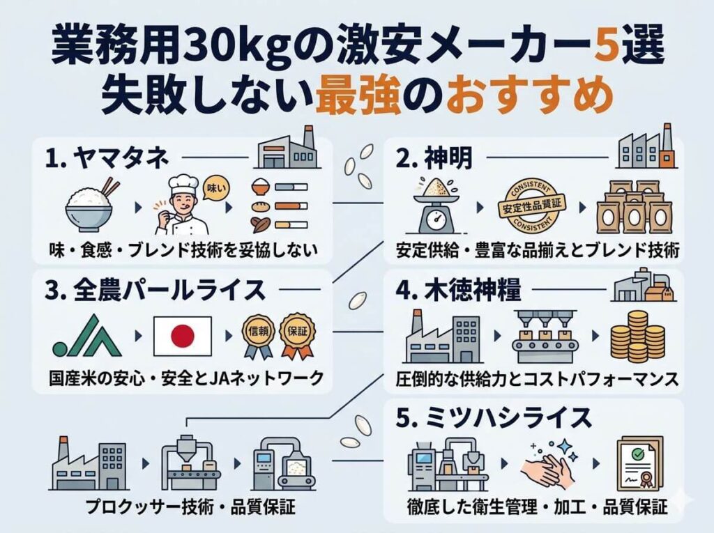 業務用米の激安30キロはどこがおすすめ？失敗しない最強メーカー5選