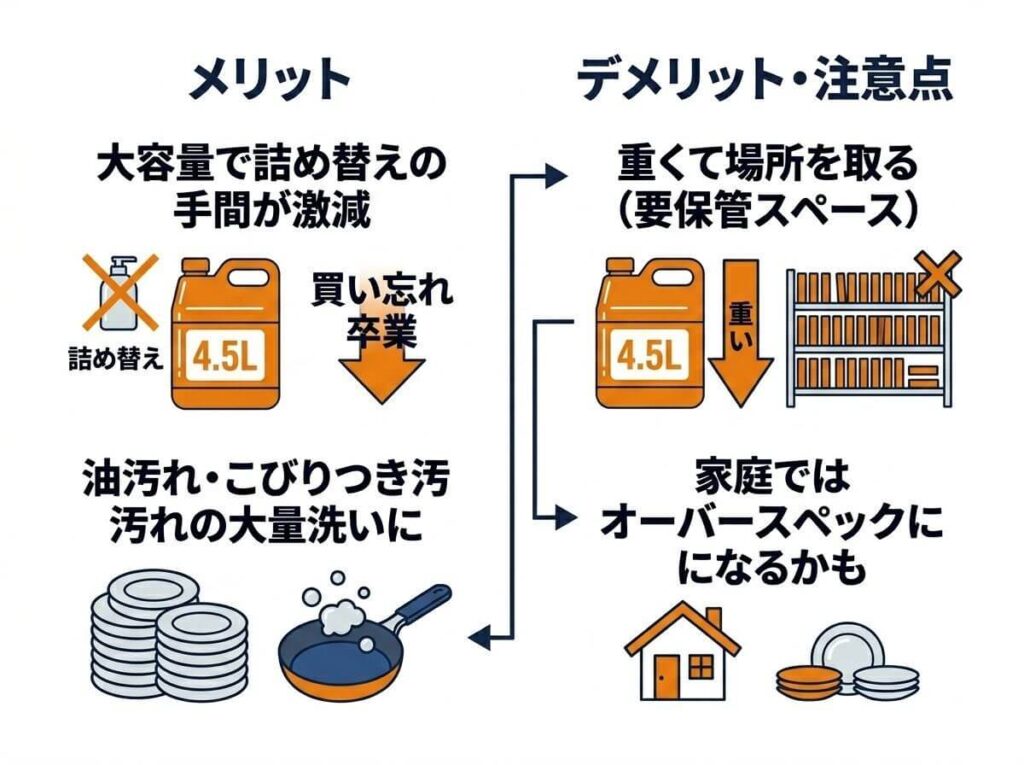 キュキュット業務用を家庭で使うメリット・デメリットと注意点