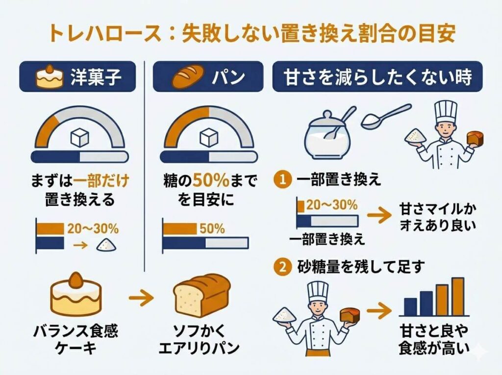 どれくらい置き換える?トレハロースと砂糖の置き換えで失敗しにくい割合