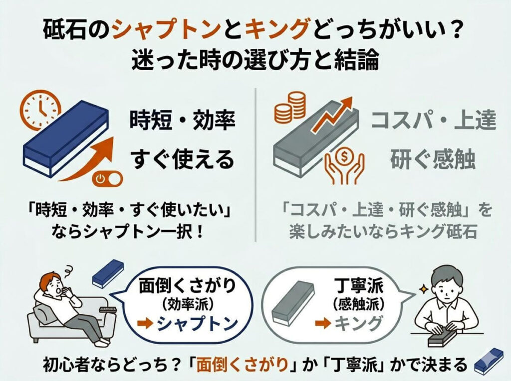 砥石のシャプトンとキングどっちがいい？迷った時の選び方と結論