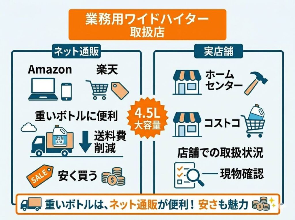 業務用ワイドハイターはどこで売ってる?安く買うコツと取扱店