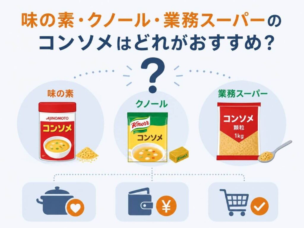 味の素・クノール・業務スーパーのコンソメはどれがおすすめ？
