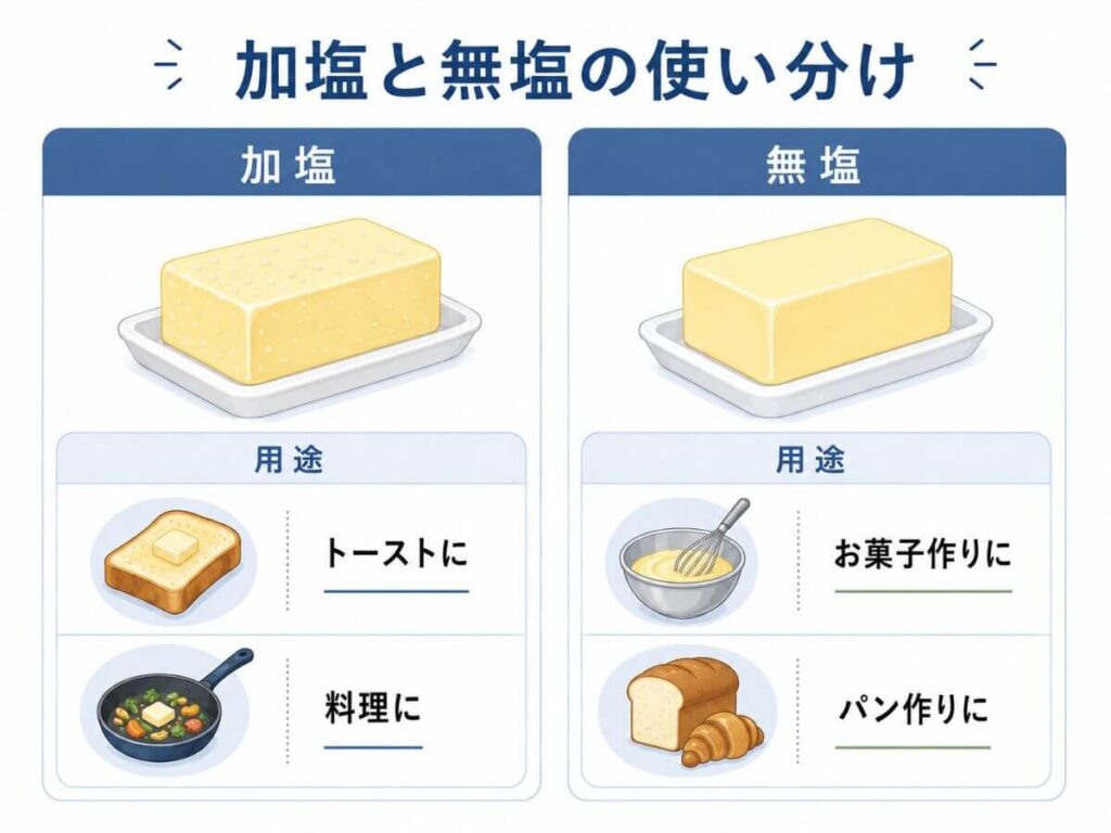 よつ葉バターは加塩と食塩不使用どっち？有塩・無塩の使い分け