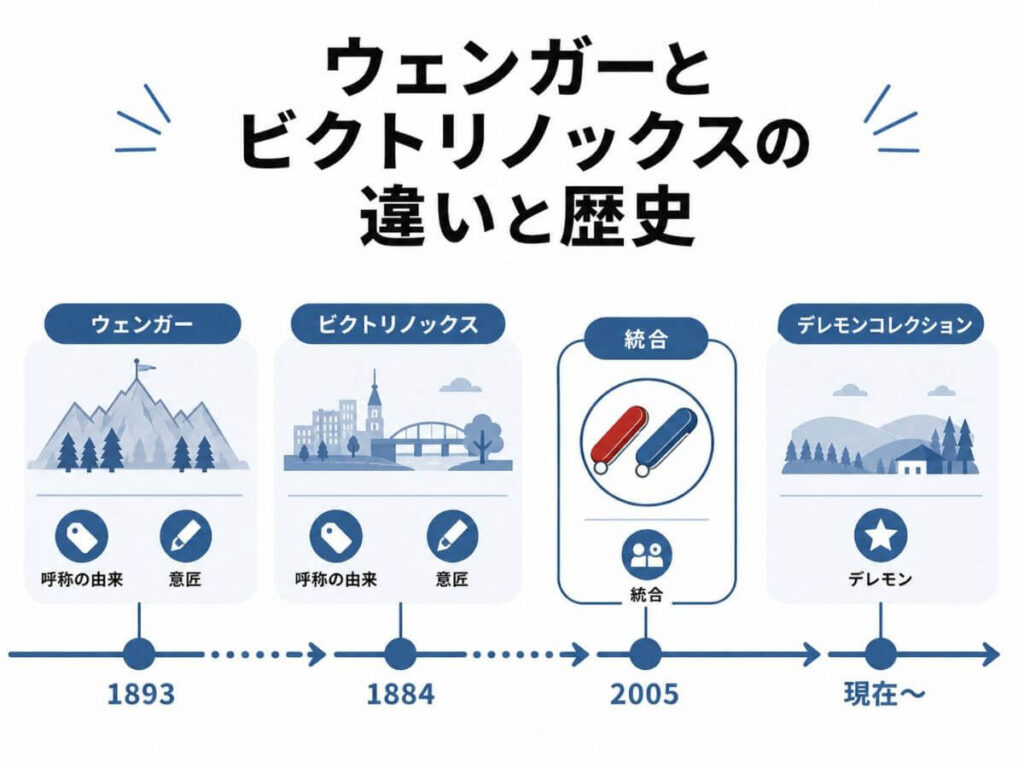ウェンガーとビクトリノックスの違いと歴史