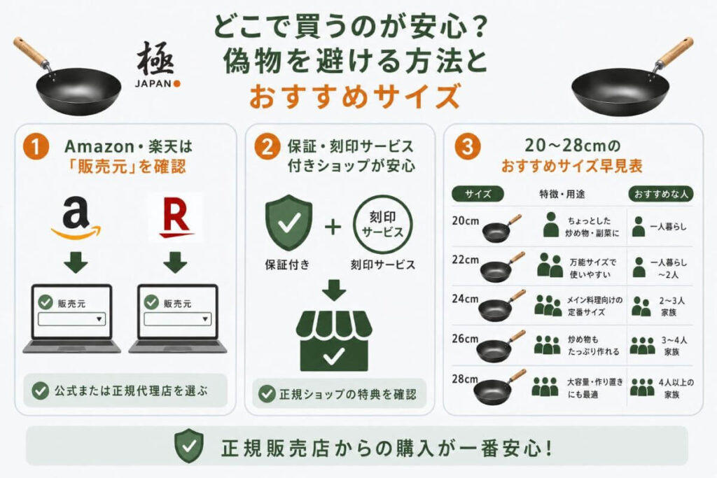 どこで買うのが安心？偽物を避ける方法とおすすめサイズ