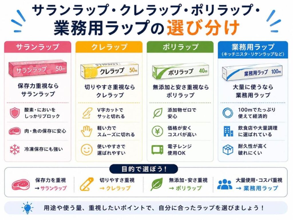 クレラップ と サランラップ の 違い