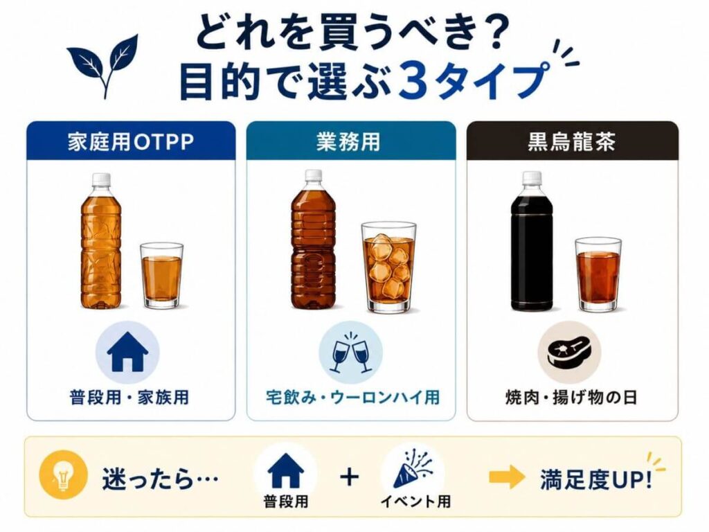 サントリー烏龍茶は業務用・家庭用OTPP・黒烏龍茶のどれがいい？