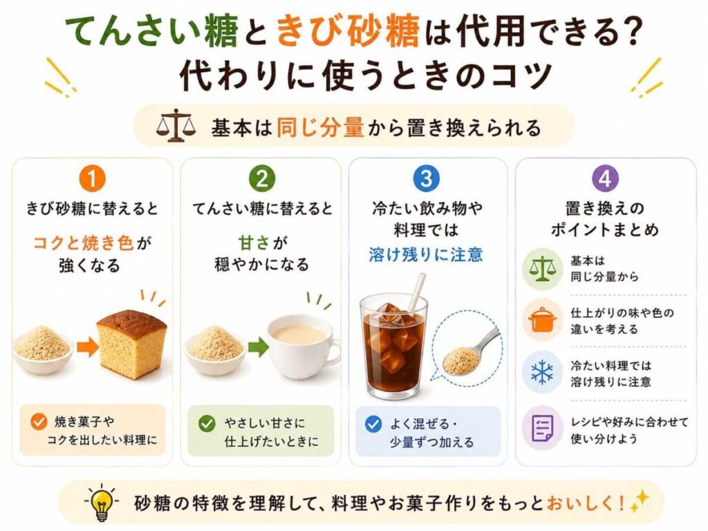 てんさい糖ときび砂糖は代用できる？代わりに使うときのコツ