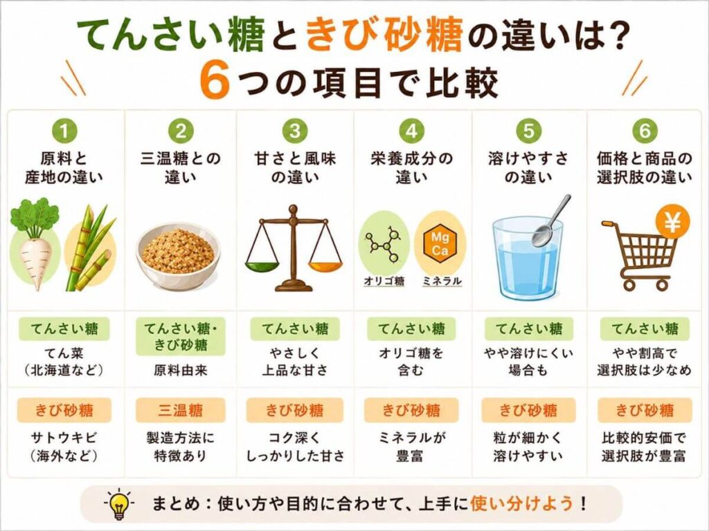 てんさい糖ときび砂糖の違いは？三温糖との違いも含めて比較