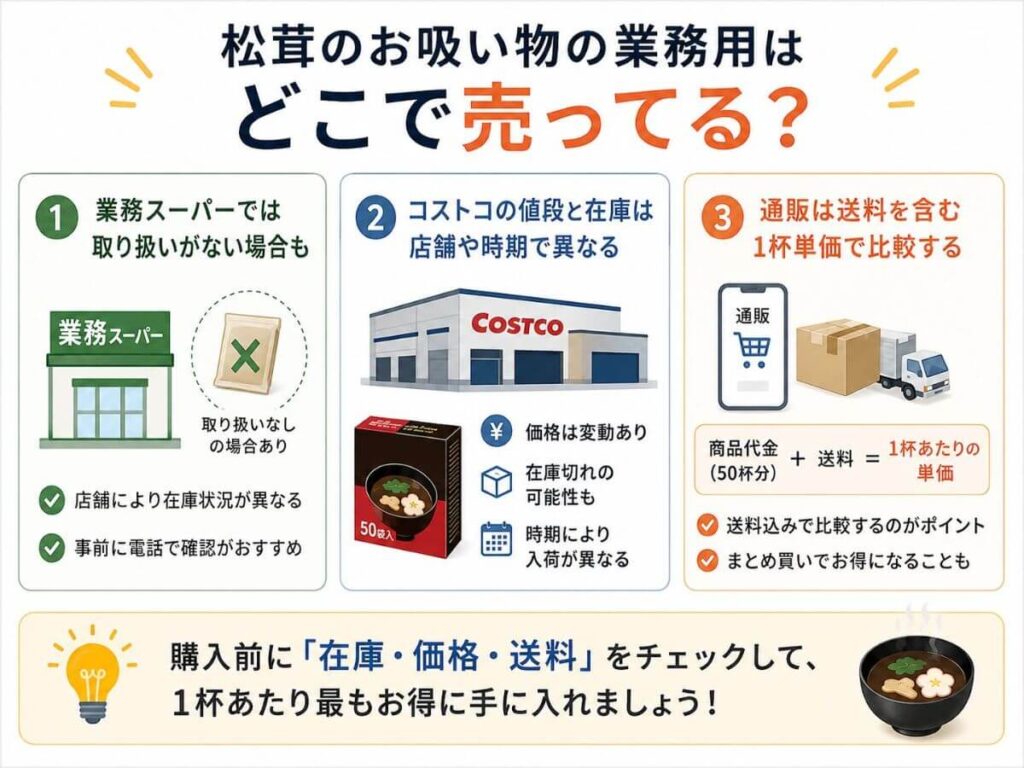 松茸のお吸い物の業務用はどこで売ってる？