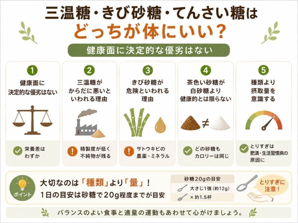 三温糖・きび砂糖・てんさい糖はどっちが体にいい？