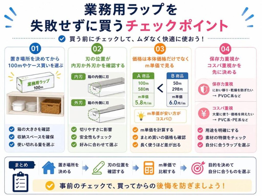 業務用ラップを失敗せずに買うチェックポイント