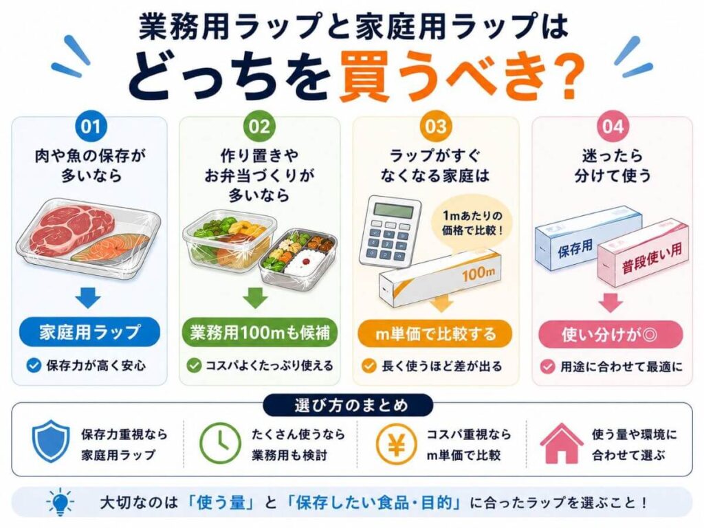 業務用ラップと家庭用ラップはどっちを買うべき？
