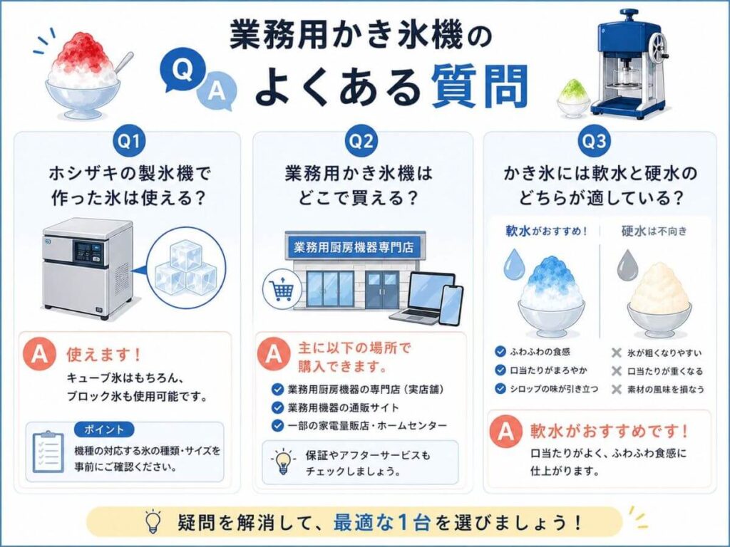 業務用かき氷機のよくある質問