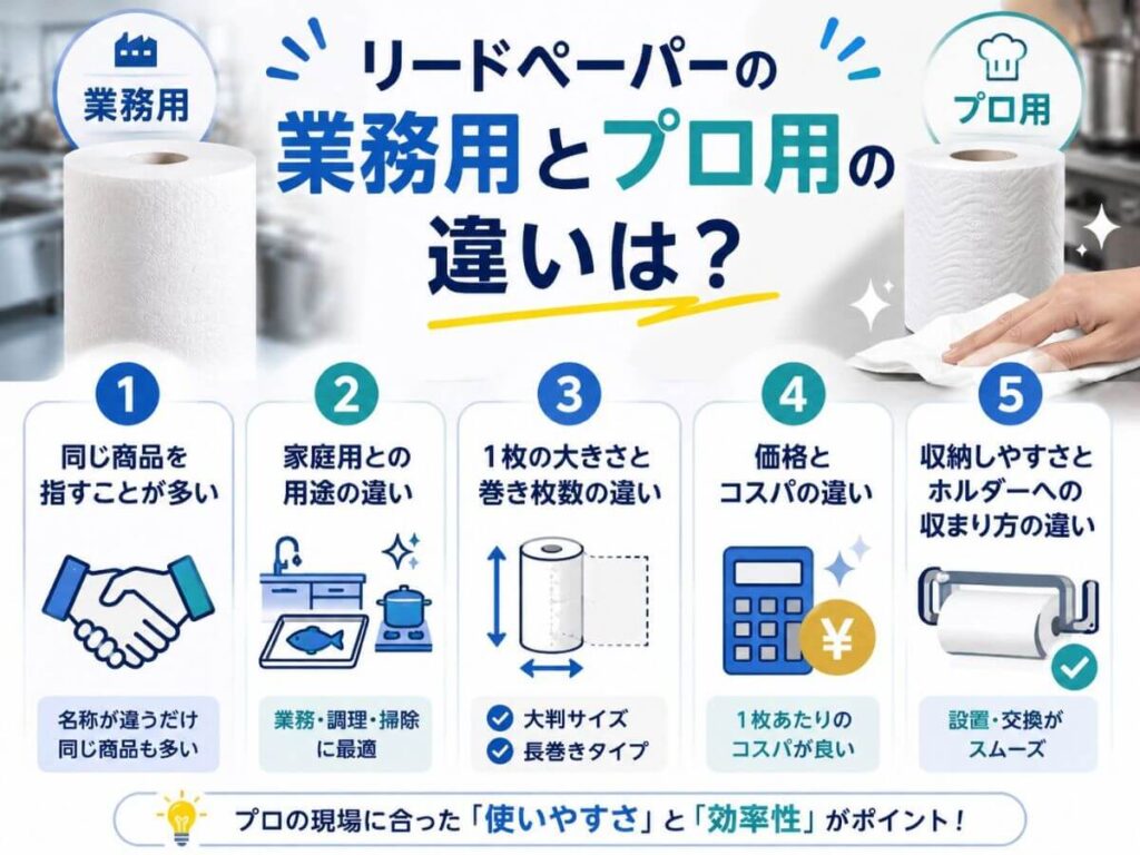 リードペーパーの業務用とプロ用の違いは?