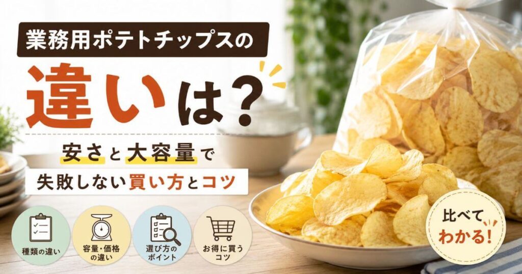業務用ポテトチップスの違いは？安さと大容量で失敗しない買い方とコツ