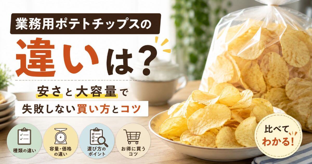 業務用ポテトチップスの違いは？安さと大容量で失敗しない買い方とコツ