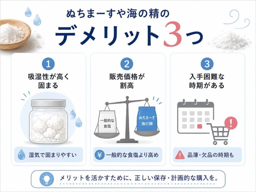 ぬちまーすや海の精のデメリット3つ