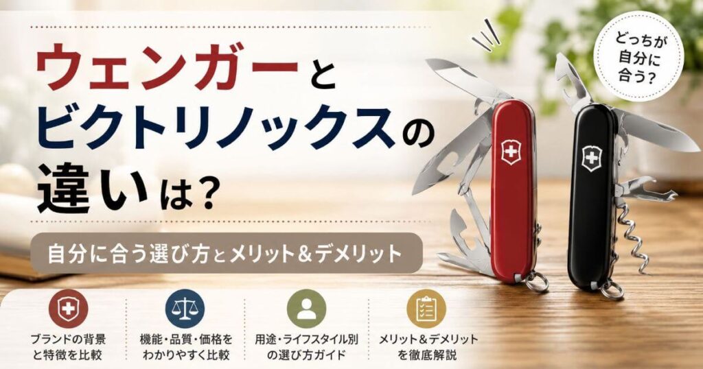 ウェンガーとビクトリノックスの違いは？自分に合う選び方とメリット＆デメリット