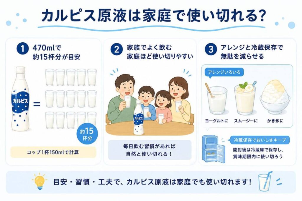 カルピス原液は家庭で使い切れる？
