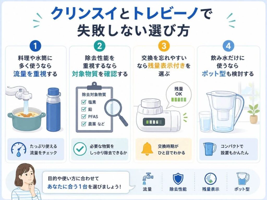 クリンスイとトレビーノで失敗しない選び方