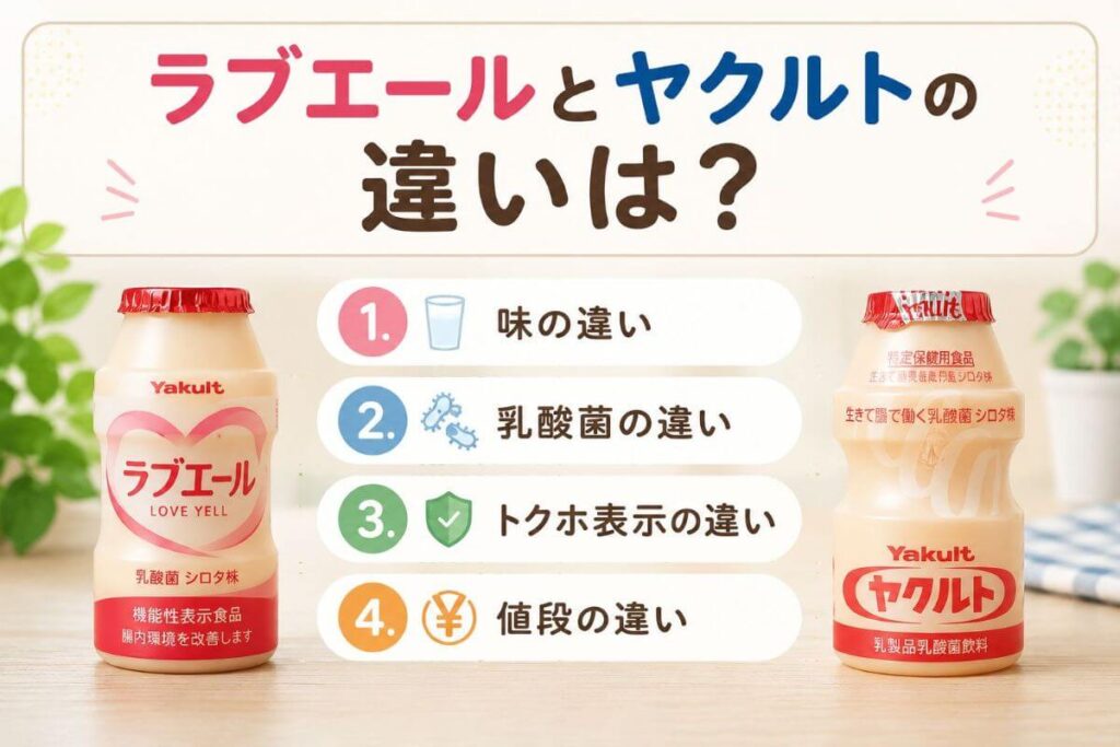 ラブエールとヤクルトの違いは？代用できる？味とコスパを家庭目線で