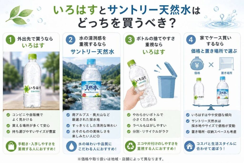 いろはすとサントリー天然水はどっちを買うべき？