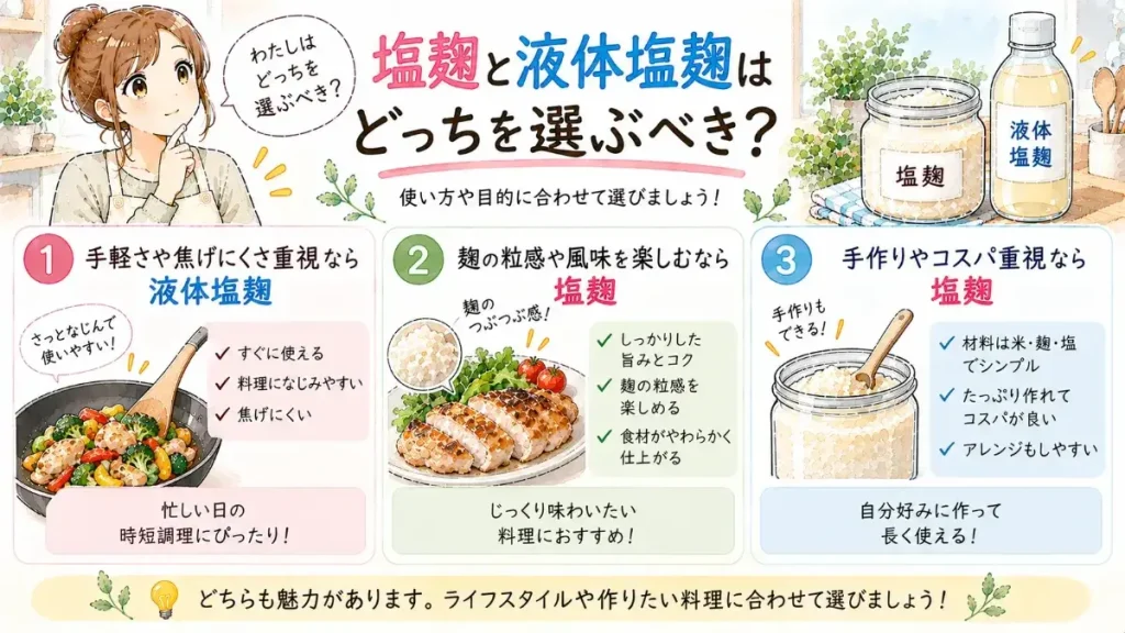塩麹と液体塩麹はどっちを選ぶべき？