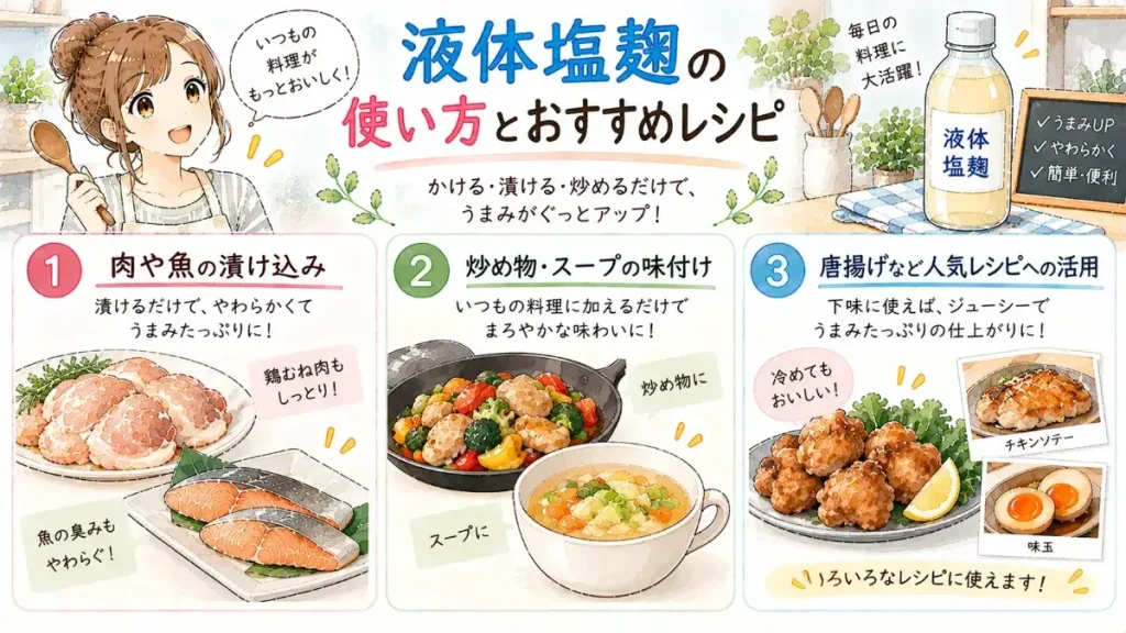 液体塩麹の使い方とおすすめレシピ