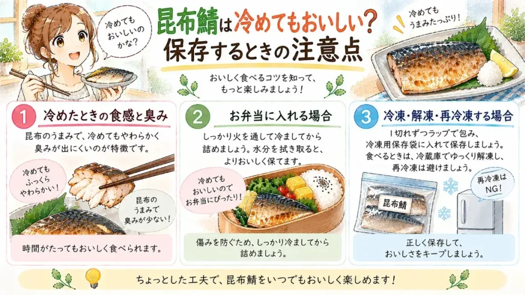 昆布鯖は冷めてもおいしい?保存するときの注意点