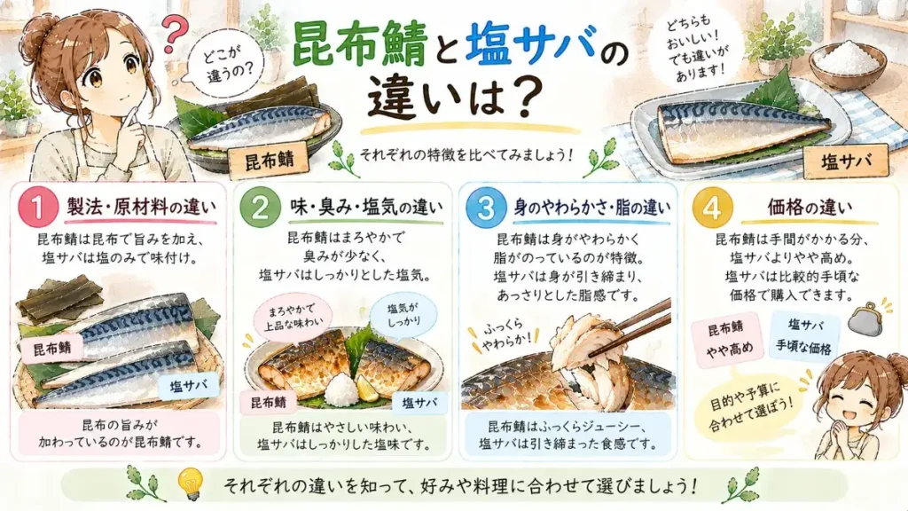 昆布鯖と塩サバの違いは?