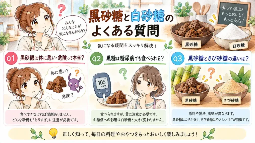 黒砂糖と白砂糖のよくある質問