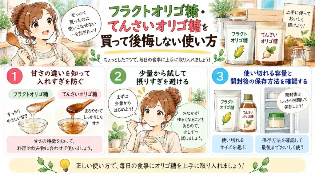 フラクトオリゴ糖・てんさいオリゴ糖を買って後悔しない使い方