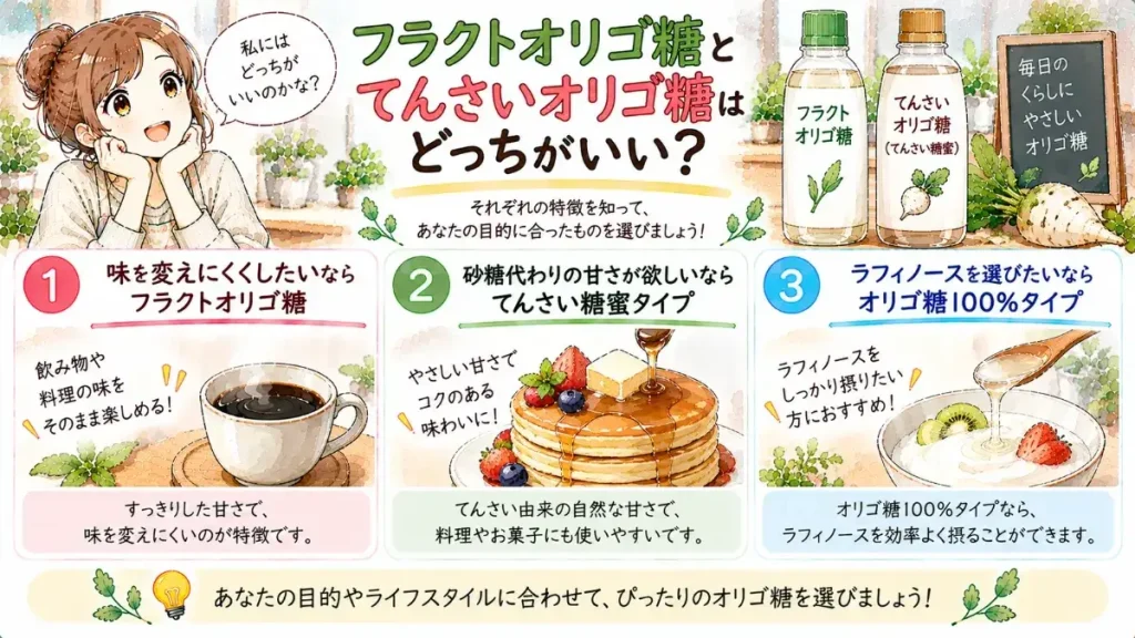 フラクトオリゴ糖とてんさいオリゴ糖はどっちがいい?