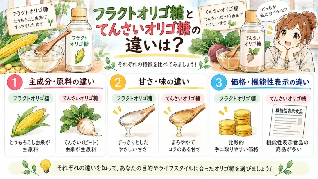 フラクトオリゴ糖とてんさいオリゴ糖の違いは?