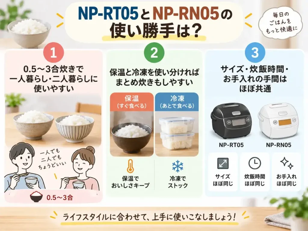 NP-RT05とNP-RN05の使い勝手は？