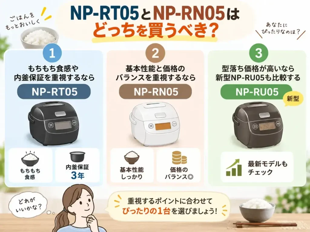 NP-RT05とNP-RN05はどっちを買うべき？