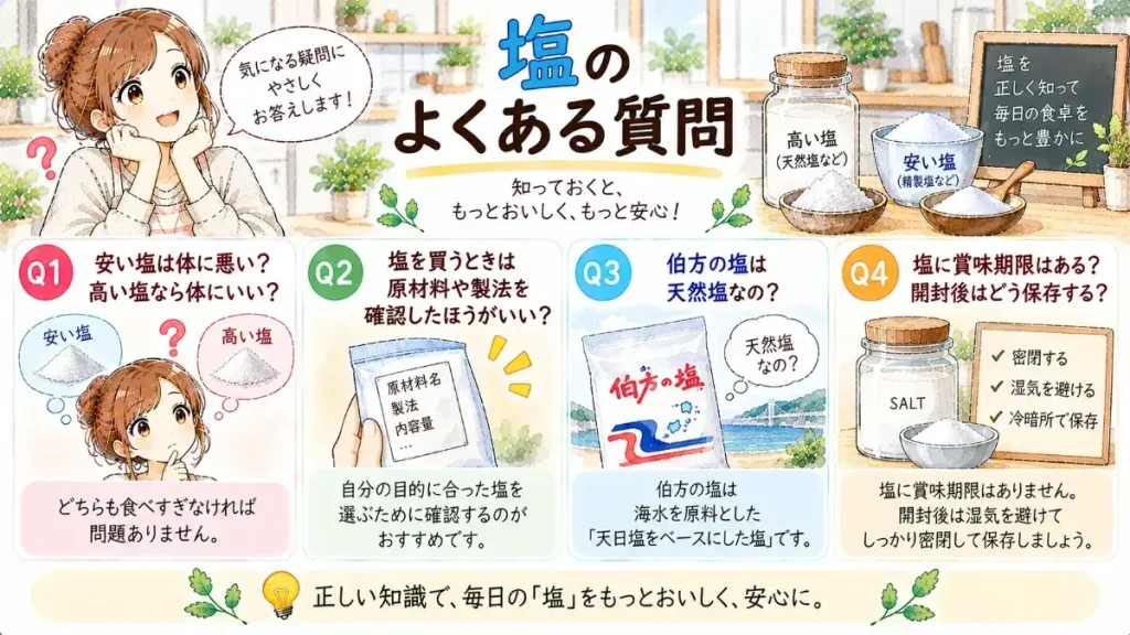 安い塩と高い塩のよくある質問