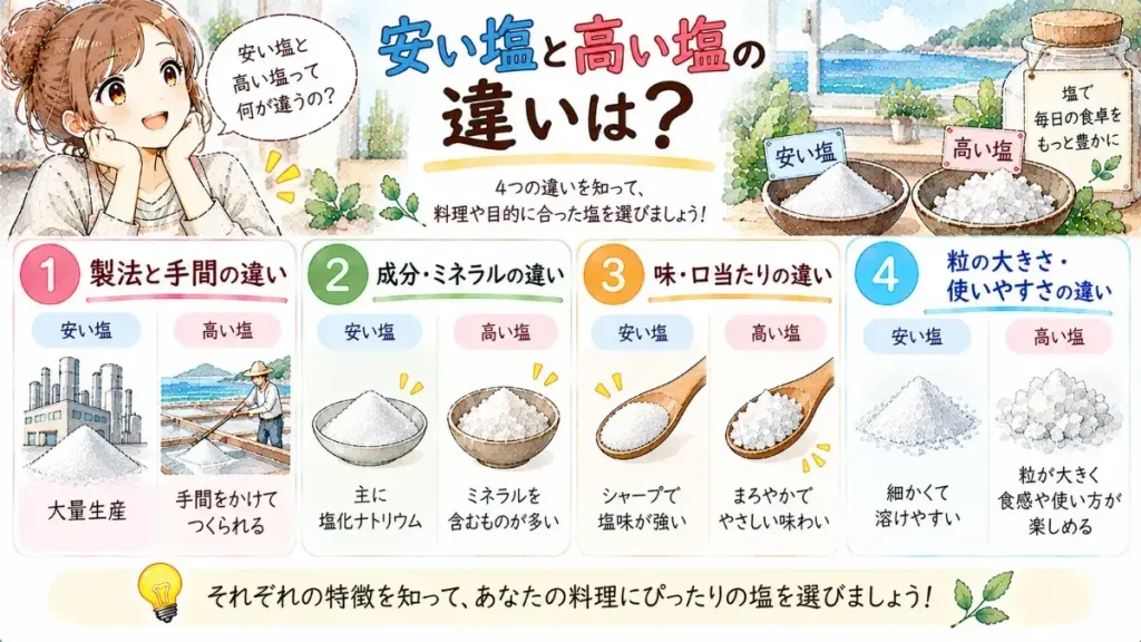 安い塩と高い塩の違いは？