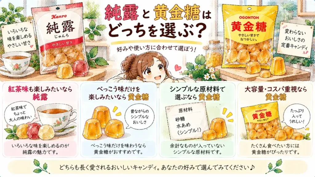 純露と黄金糖はどっちを選ぶ？