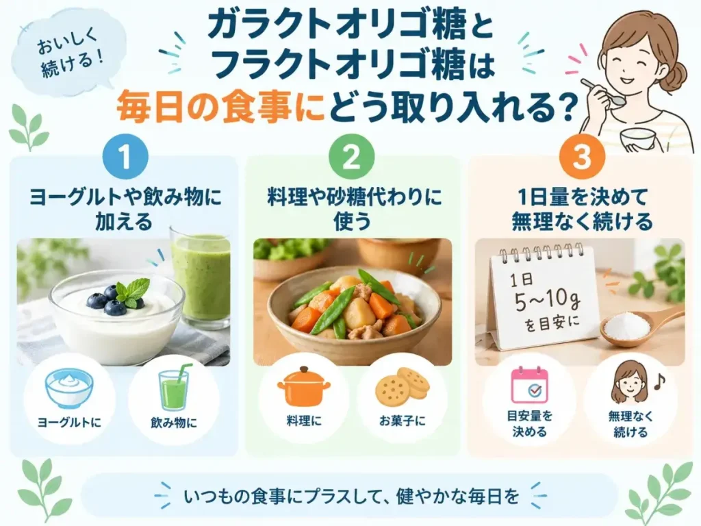 ガラクトオリゴ糖とフラクトオリゴ糖は毎日の食事にどう取り入れる?