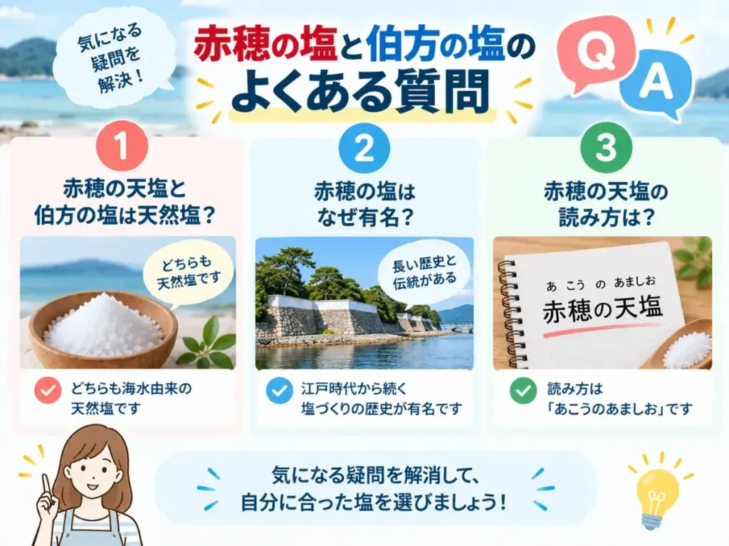 赤穂の塩と伯方の塩のよくある質問