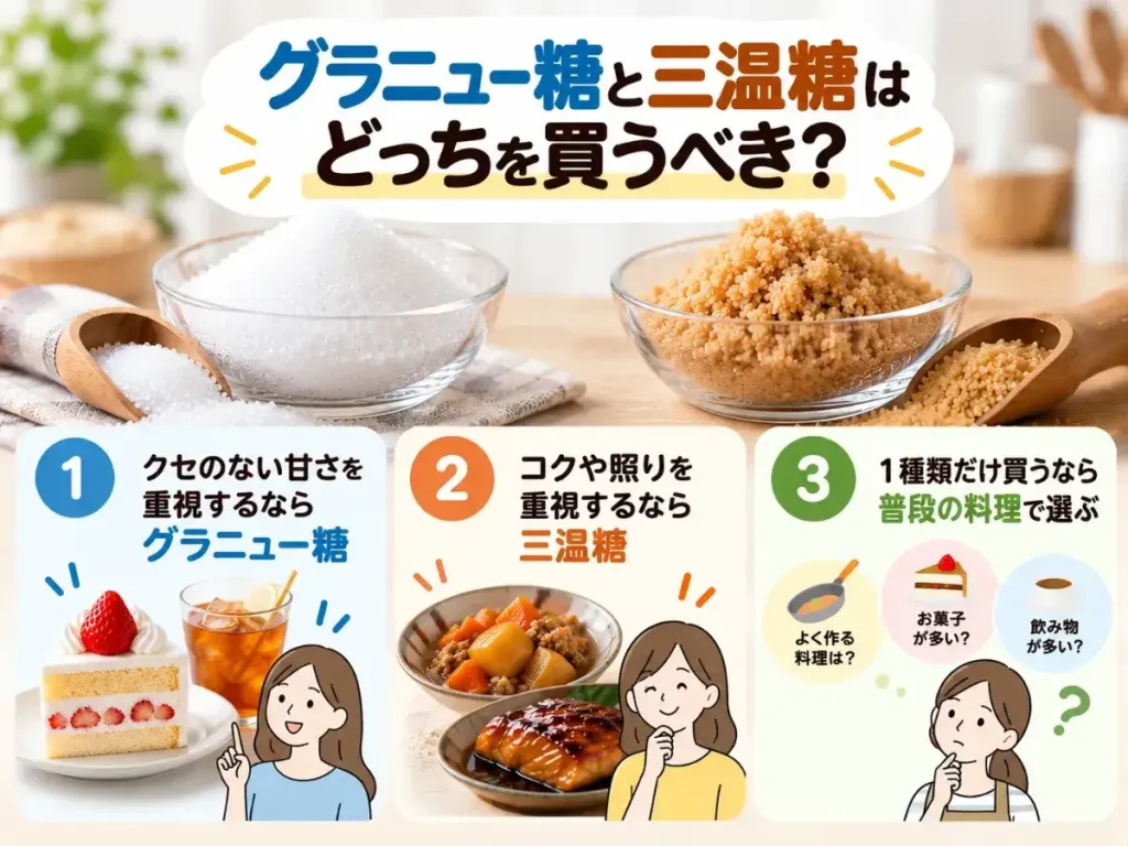 グラニュー糖と三温糖はどっちを買うべき？
