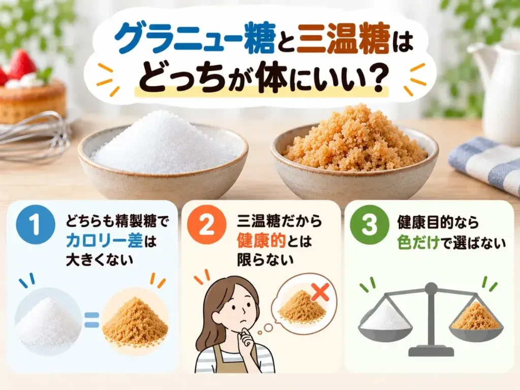 グラニュー糖と三温糖はどっちが体にいい？