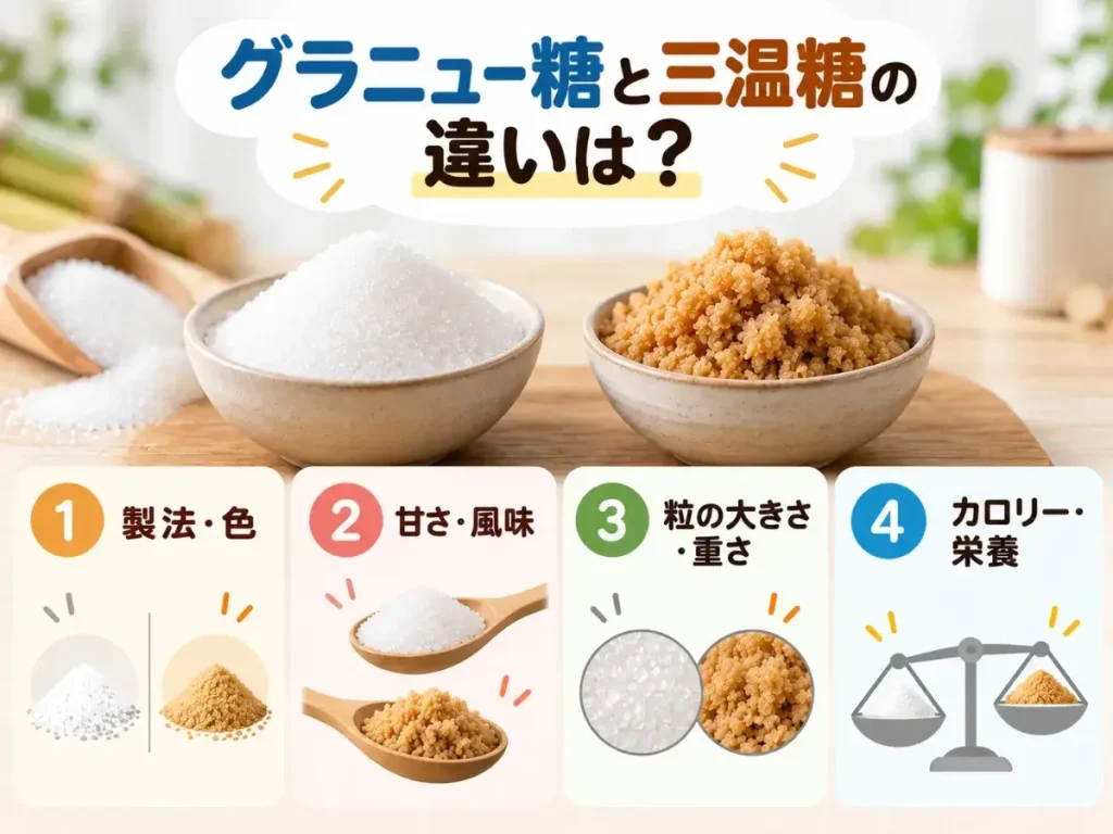 グラニュー糖と三温糖の違いは？
